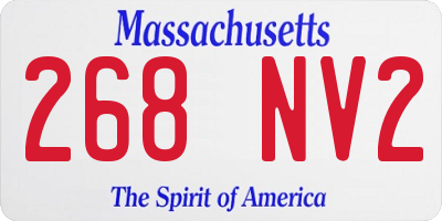 MA license plate 268NV2