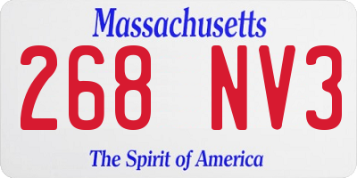 MA license plate 268NV3