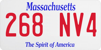 MA license plate 268NV4