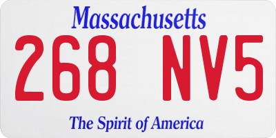 MA license plate 268NV5