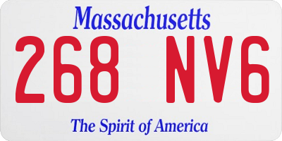 MA license plate 268NV6