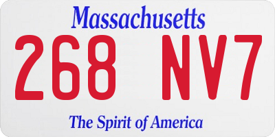 MA license plate 268NV7