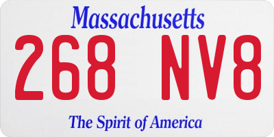 MA license plate 268NV8