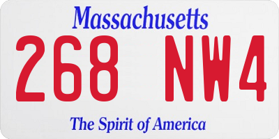 MA license plate 268NW4