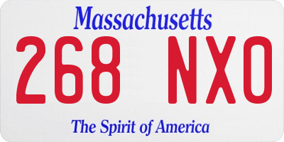 MA license plate 268NX0