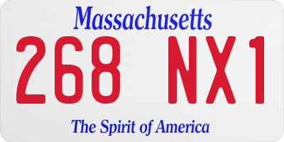 MA license plate 268NX1
