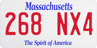 MA license plate 268NX4