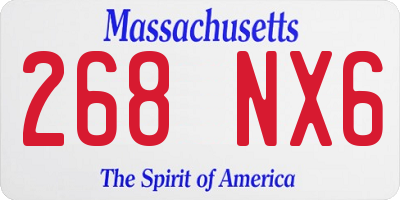 MA license plate 268NX6