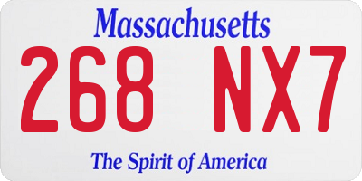 MA license plate 268NX7