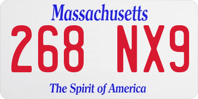 MA license plate 268NX9