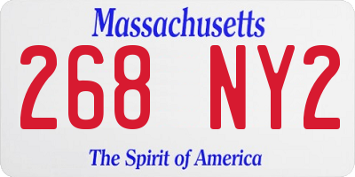 MA license plate 268NY2