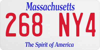 MA license plate 268NY4