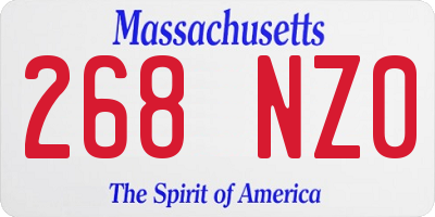 MA license plate 268NZ0