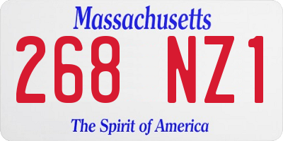 MA license plate 268NZ1