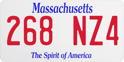 MA license plate 268NZ4