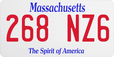 MA license plate 268NZ6