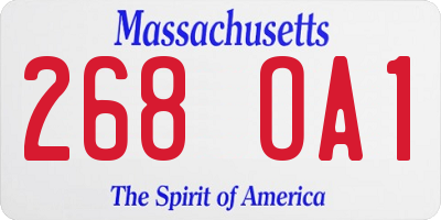 MA license plate 268OA1