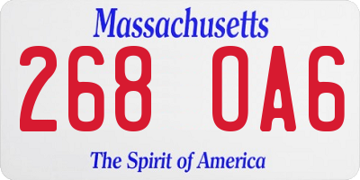 MA license plate 268OA6