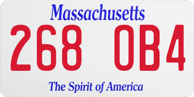 MA license plate 268OB4