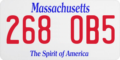 MA license plate 268OB5