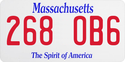 MA license plate 268OB6
