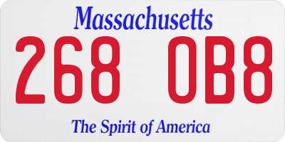 MA license plate 268OB8