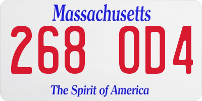 MA license plate 268OD4