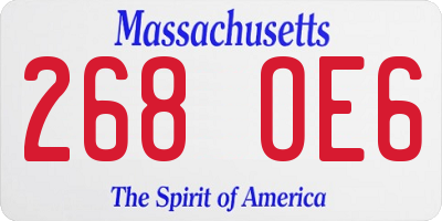 MA license plate 268OE6