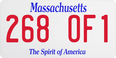 MA license plate 268OF1