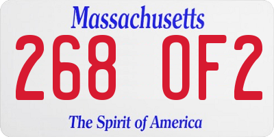 MA license plate 268OF2