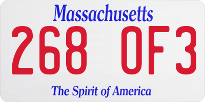 MA license plate 268OF3