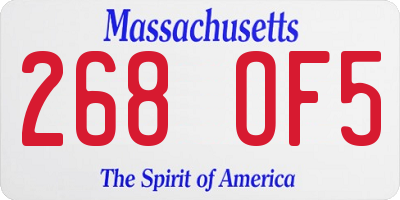MA license plate 268OF5