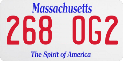 MA license plate 268OG2