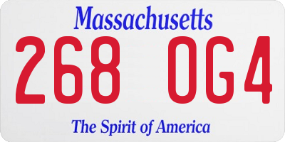 MA license plate 268OG4