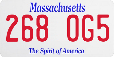 MA license plate 268OG5