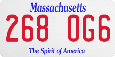 MA license plate 268OG6