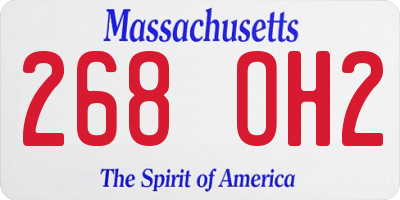 MA license plate 268OH2