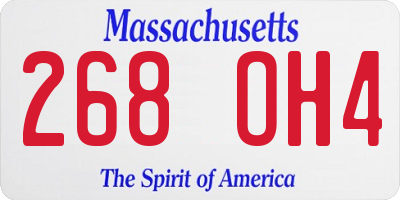 MA license plate 268OH4