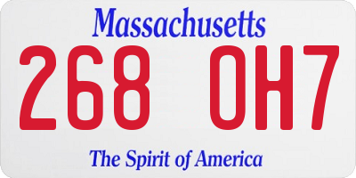 MA license plate 268OH7