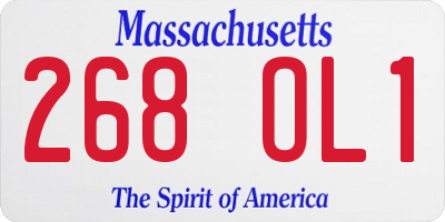 MA license plate 268OL1