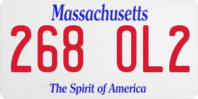 MA license plate 268OL2