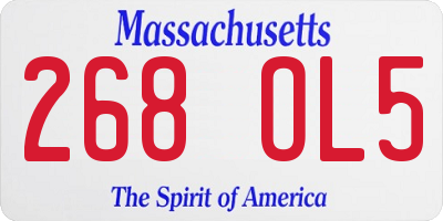 MA license plate 268OL5