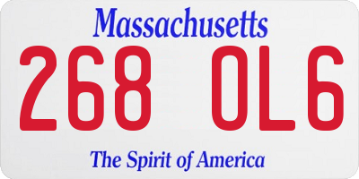 MA license plate 268OL6