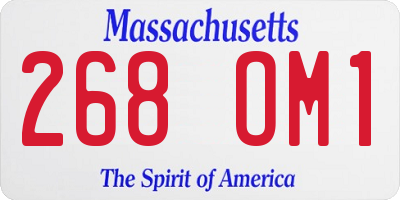 MA license plate 268OM1