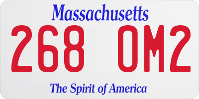 MA license plate 268OM2