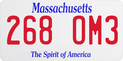 MA license plate 268OM3