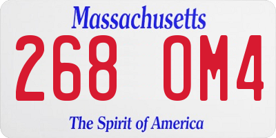 MA license plate 268OM4