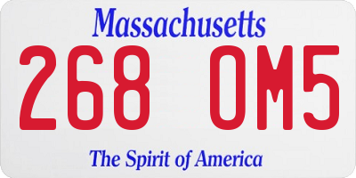 MA license plate 268OM5