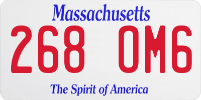 MA license plate 268OM6