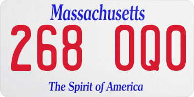 MA license plate 268OQ0